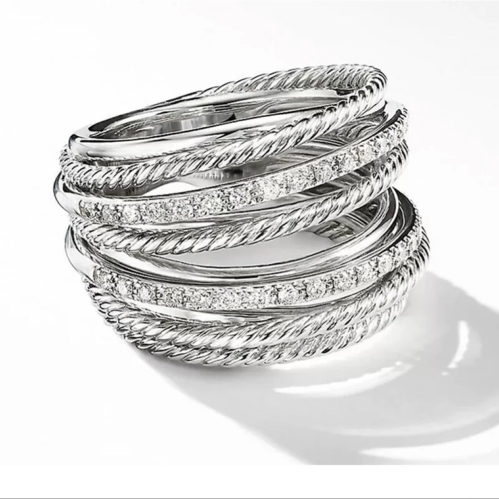 Cubic Zirconia Ring Creative Women Wedding Jewelry 925 Silver Rings Size…